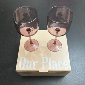 NIB Our Place Tinted Wine Glasses Solid Set Of 2 - 12 fl oz